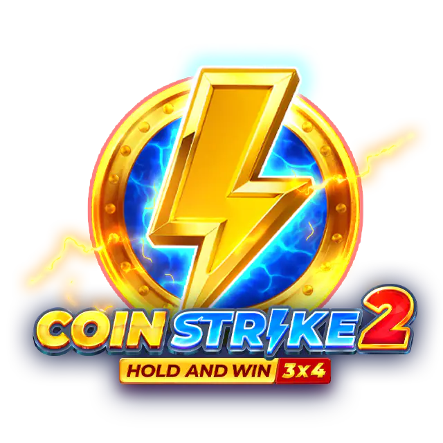 Coin Strike 2 Hold and Win - Logo del gioco slot Playson con simbolo del fulmine dorato